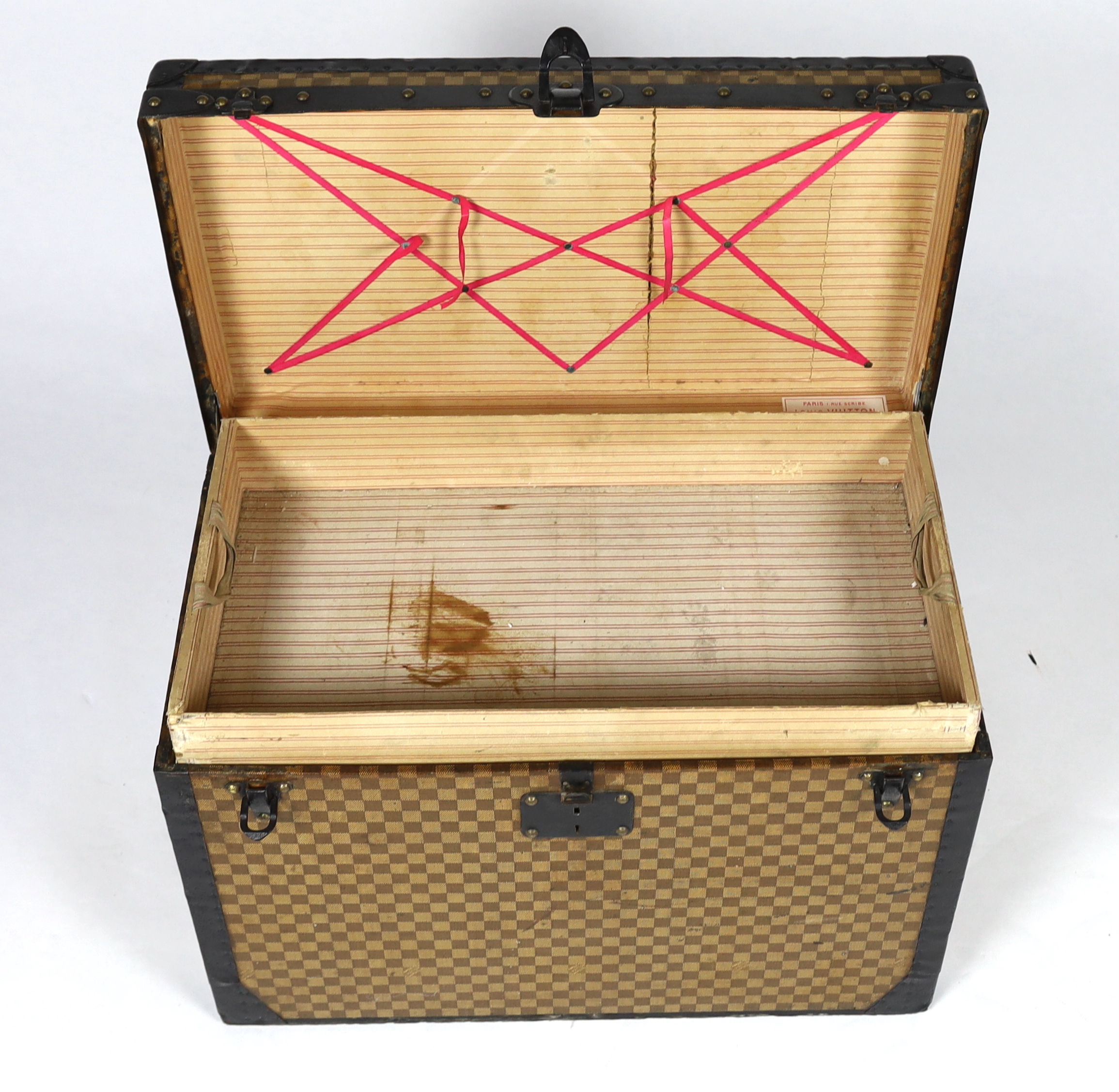 A Louis Vuitton Damier trunk, width 76cm, height 52cm, depth 43cm